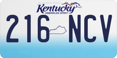 KY license plate 216NCV