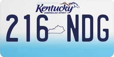 KY license plate 216NDG