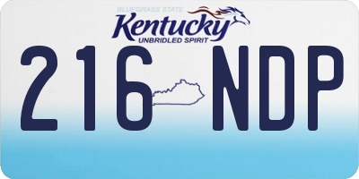 KY license plate 216NDP