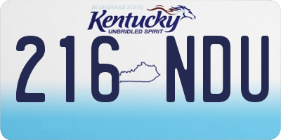 KY license plate 216NDU