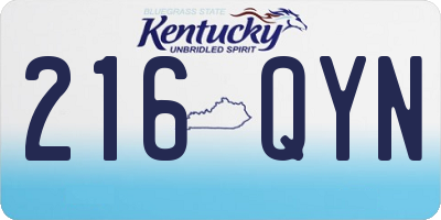 KY license plate 216QYN