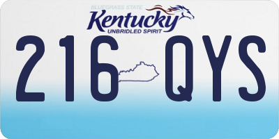 KY license plate 216QYS