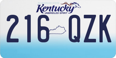 KY license plate 216QZK