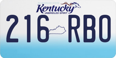 KY license plate 216RBO