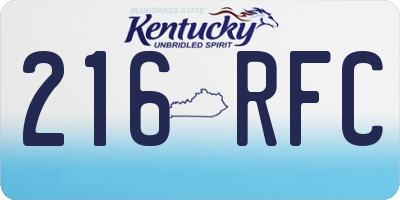 KY license plate 216RFC