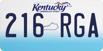 KY license plate 216RGA