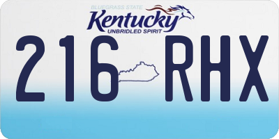 KY license plate 216RHX