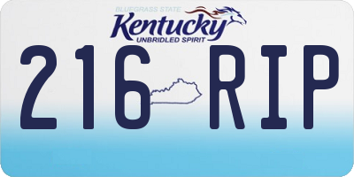 KY license plate 216RIP