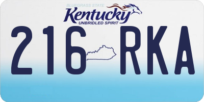 KY license plate 216RKA