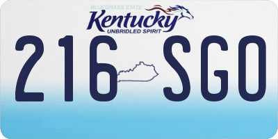 KY license plate 216SGO