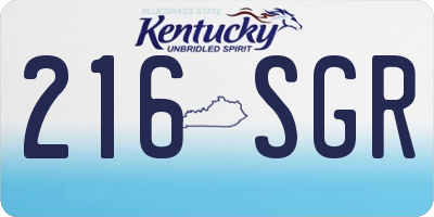 KY license plate 216SGR
