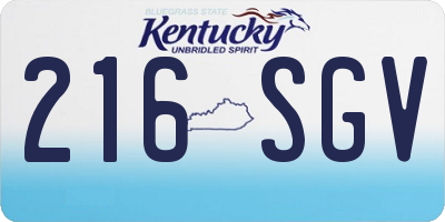 KY license plate 216SGV