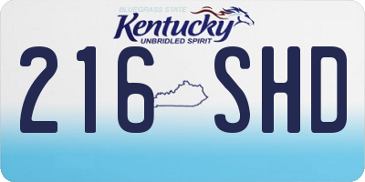 KY license plate 216SHD