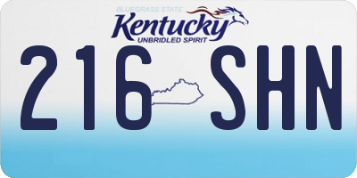 KY license plate 216SHN