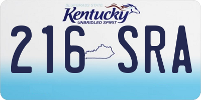KY license plate 216SRA