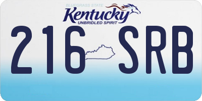 KY license plate 216SRB