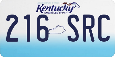 KY license plate 216SRC