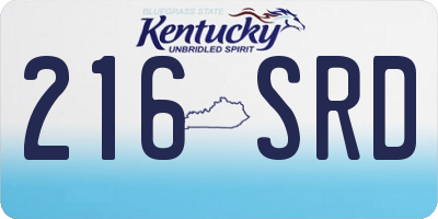 KY license plate 216SRD