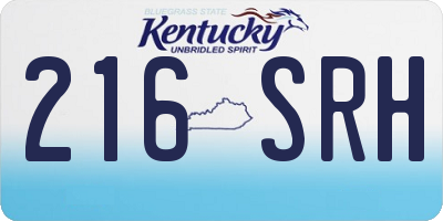 KY license plate 216SRH