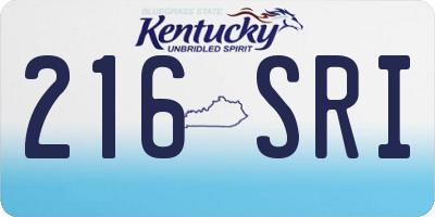 KY license plate 216SRI