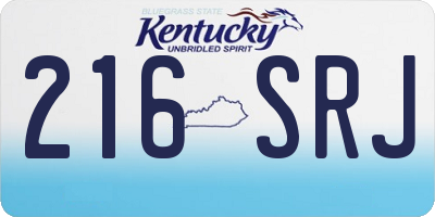 KY license plate 216SRJ
