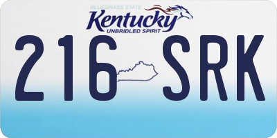 KY license plate 216SRK