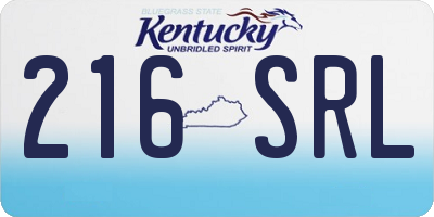 KY license plate 216SRL
