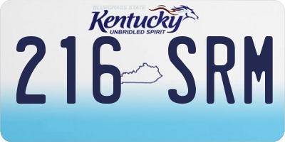 KY license plate 216SRM