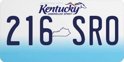 KY license plate 216SRO