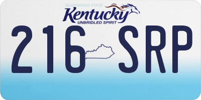 KY license plate 216SRP