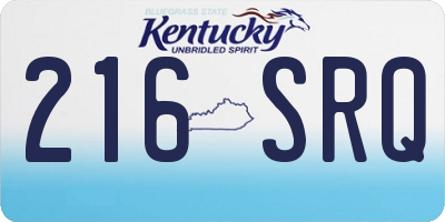 KY license plate 216SRQ