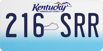 KY license plate 216SRR