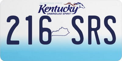 KY license plate 216SRS