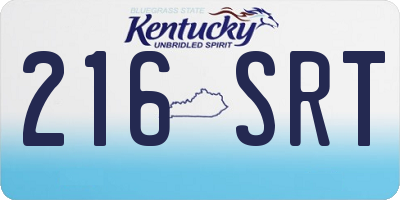 KY license plate 216SRT