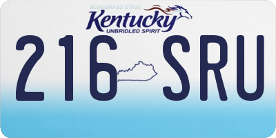 KY license plate 216SRU