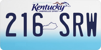 KY license plate 216SRW