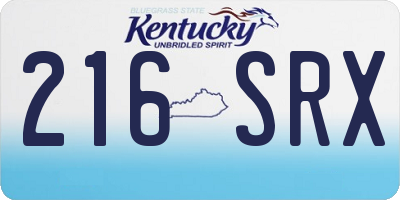 KY license plate 216SRX