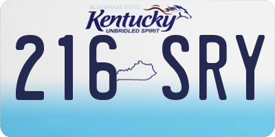 KY license plate 216SRY