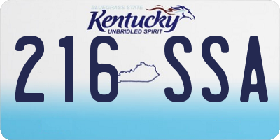 KY license plate 216SSA
