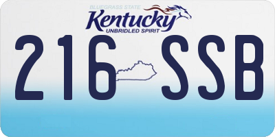 KY license plate 216SSB