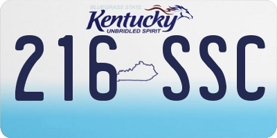 KY license plate 216SSC