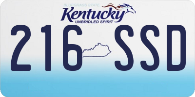 KY license plate 216SSD