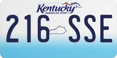 KY license plate 216SSE