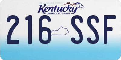 KY license plate 216SSF