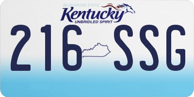 KY license plate 216SSG