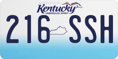 KY license plate 216SSH