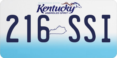 KY license plate 216SSI