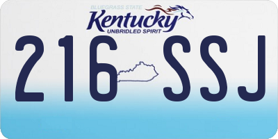 KY license plate 216SSJ