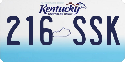 KY license plate 216SSK