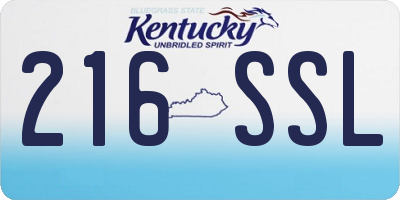 KY license plate 216SSL